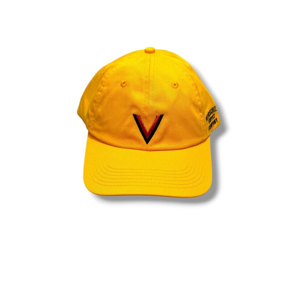 Herschel Supply Co Hat Unisex OSFA Yellow V Logo Dad Cap Snapback CA55688 NWOT